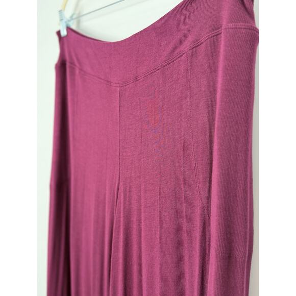 Athleta Well Rested Rib Sleep Wide Leg Pants Women XL Purple Stretch Light Soft - Picture 5 of 12